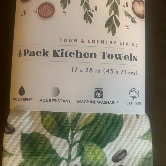Town & Country Living 4 Pack Coffee Bean Cotton Kitchen Towels - Picture 2 of 9